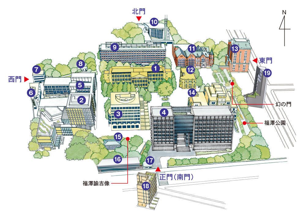 慶應　三田キャンパス　地図